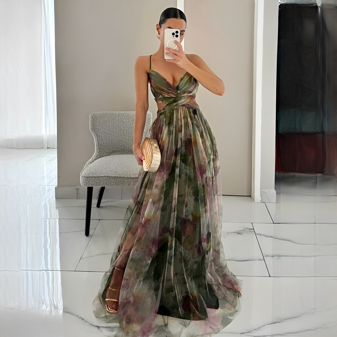 Darrisha - Maxi vestido elegante con cintura cruzada