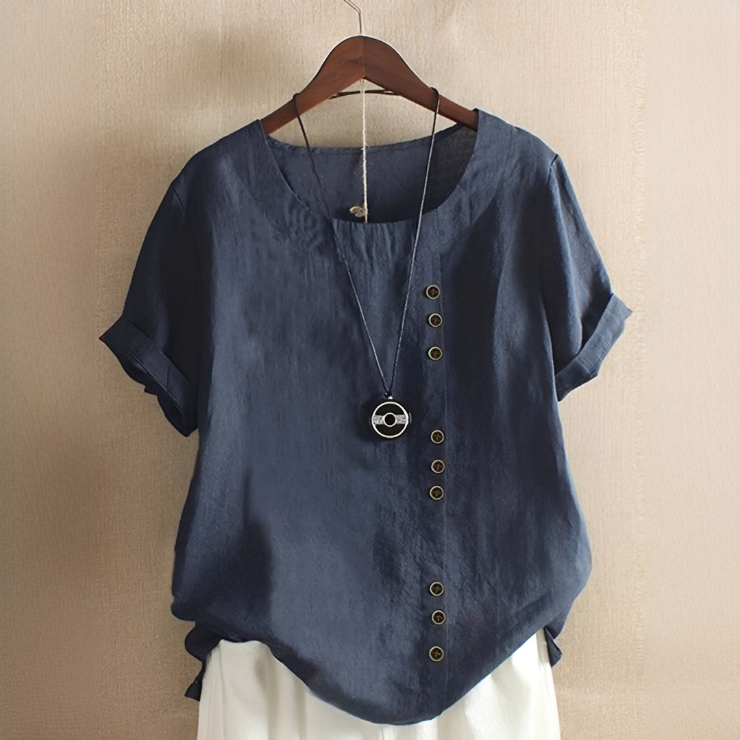 Noelle - Blusa Estilosa con Botones y Corte Suelto