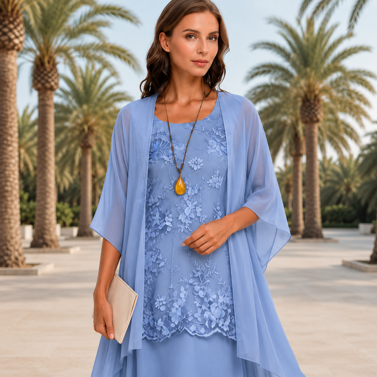 Krystal - Vestido Midi Elegante de Dos Piezas