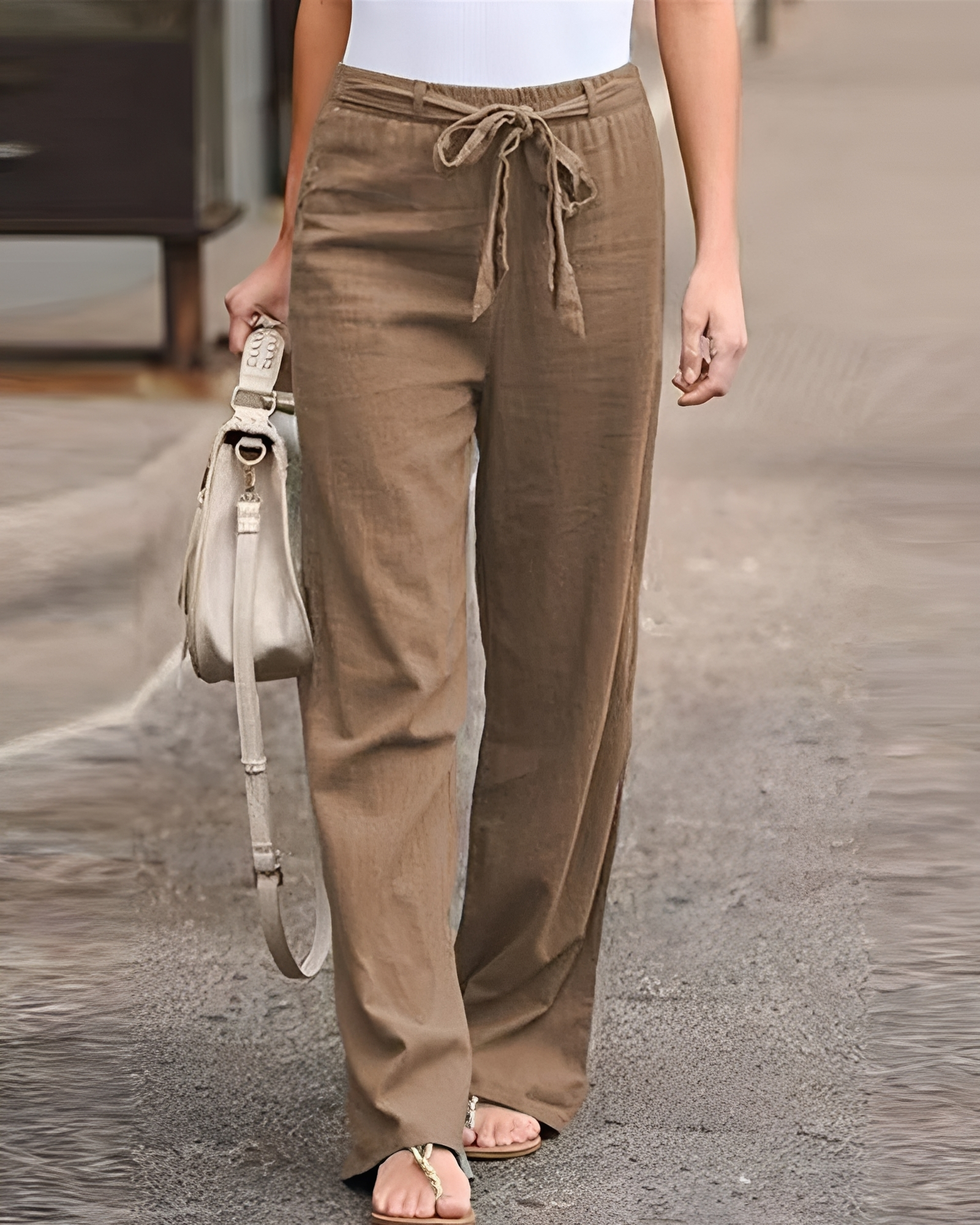 Saniyah - Pantalones con Cintura Elástica y Cordón