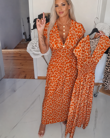 Dyshelle - Elegante Vestido Boho con Cuello en V