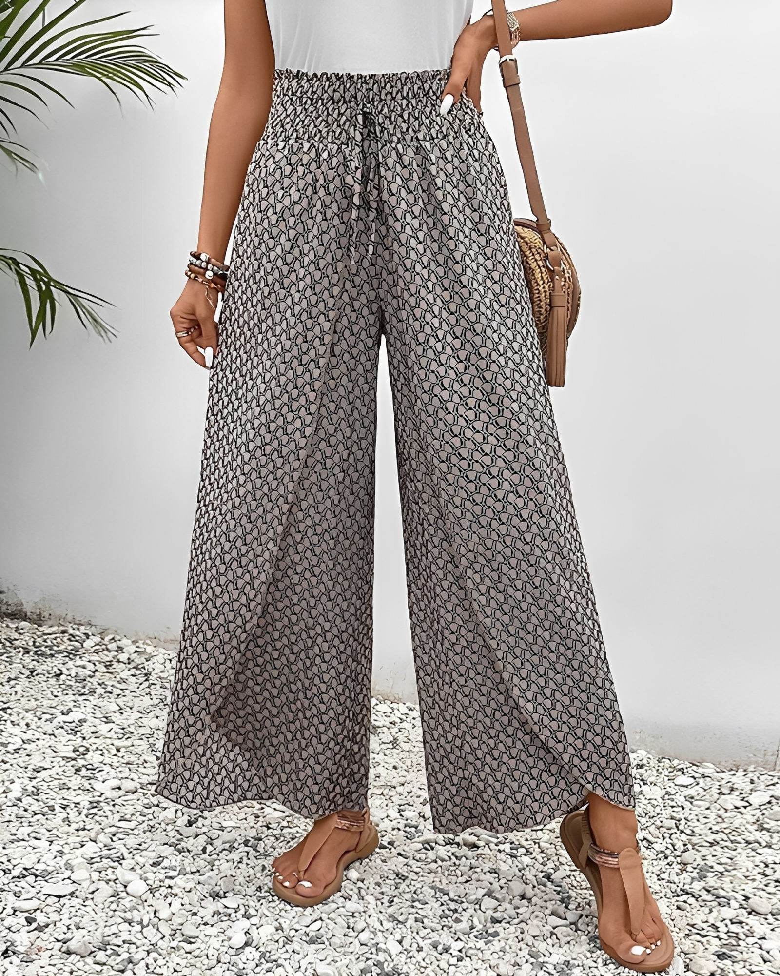 Stéphane - Pantalones Casuales Sueltos de Pierna Ancha