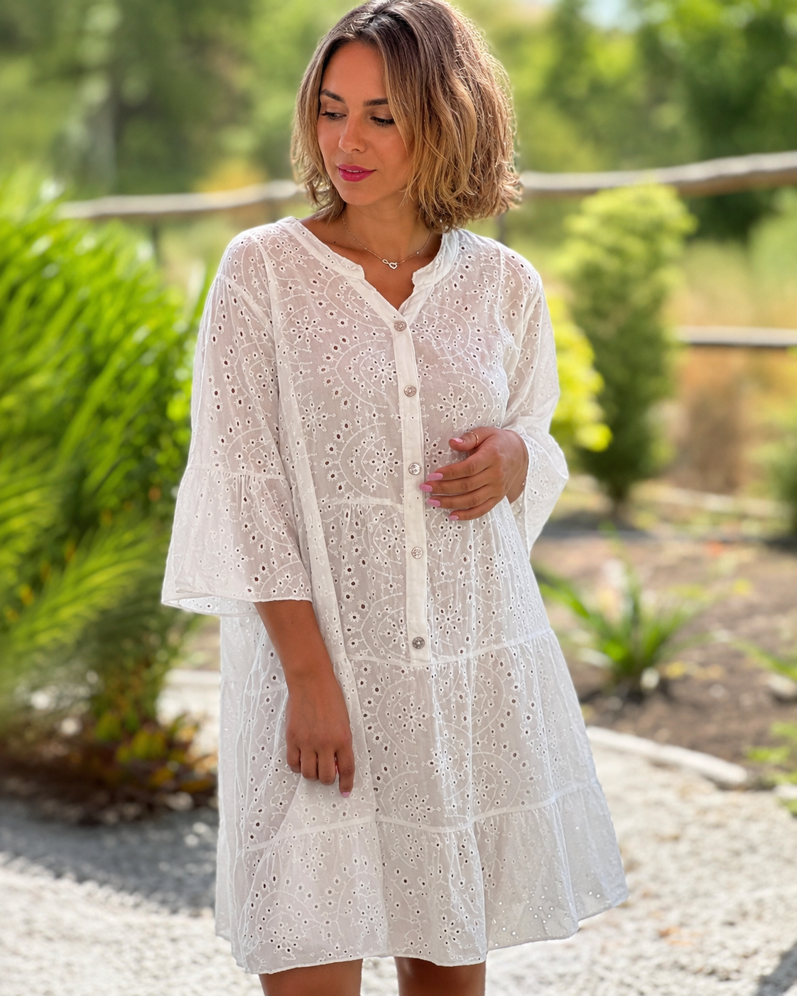 Melania - Blusa con Cuello en V Elegante