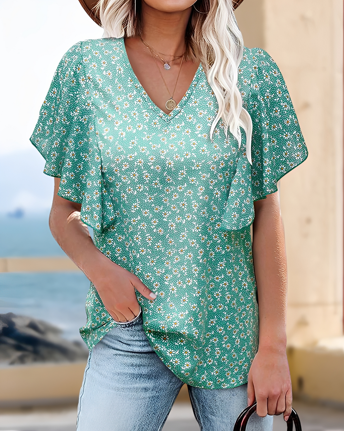 Eleri - Blusa Elegante con Cuello en V