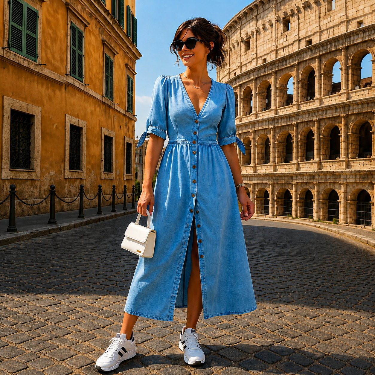 Marsha - Vestido Elegante con Botones