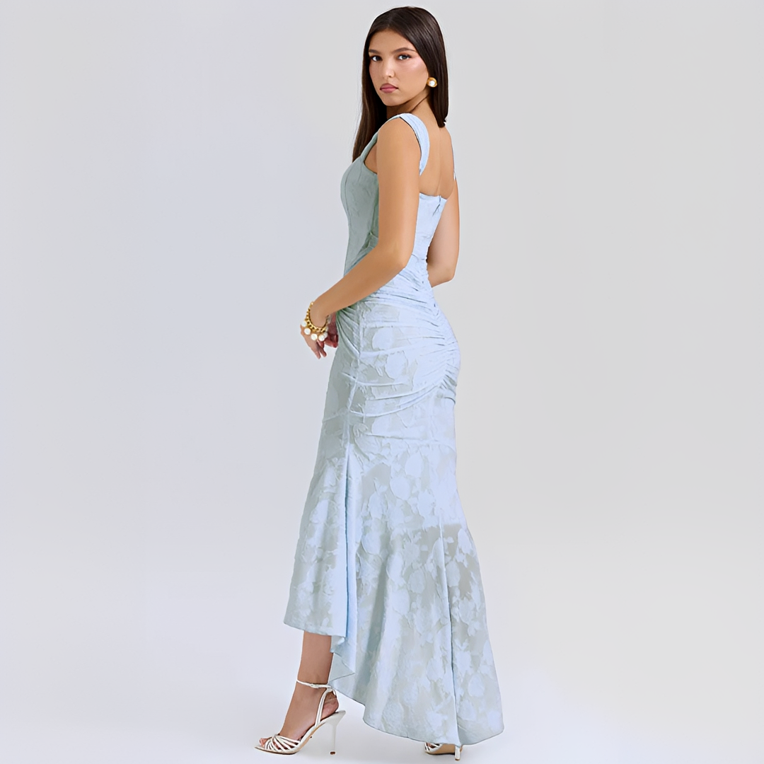 Cynthia - Vestido Elegante con Cintura Envuelta Midi