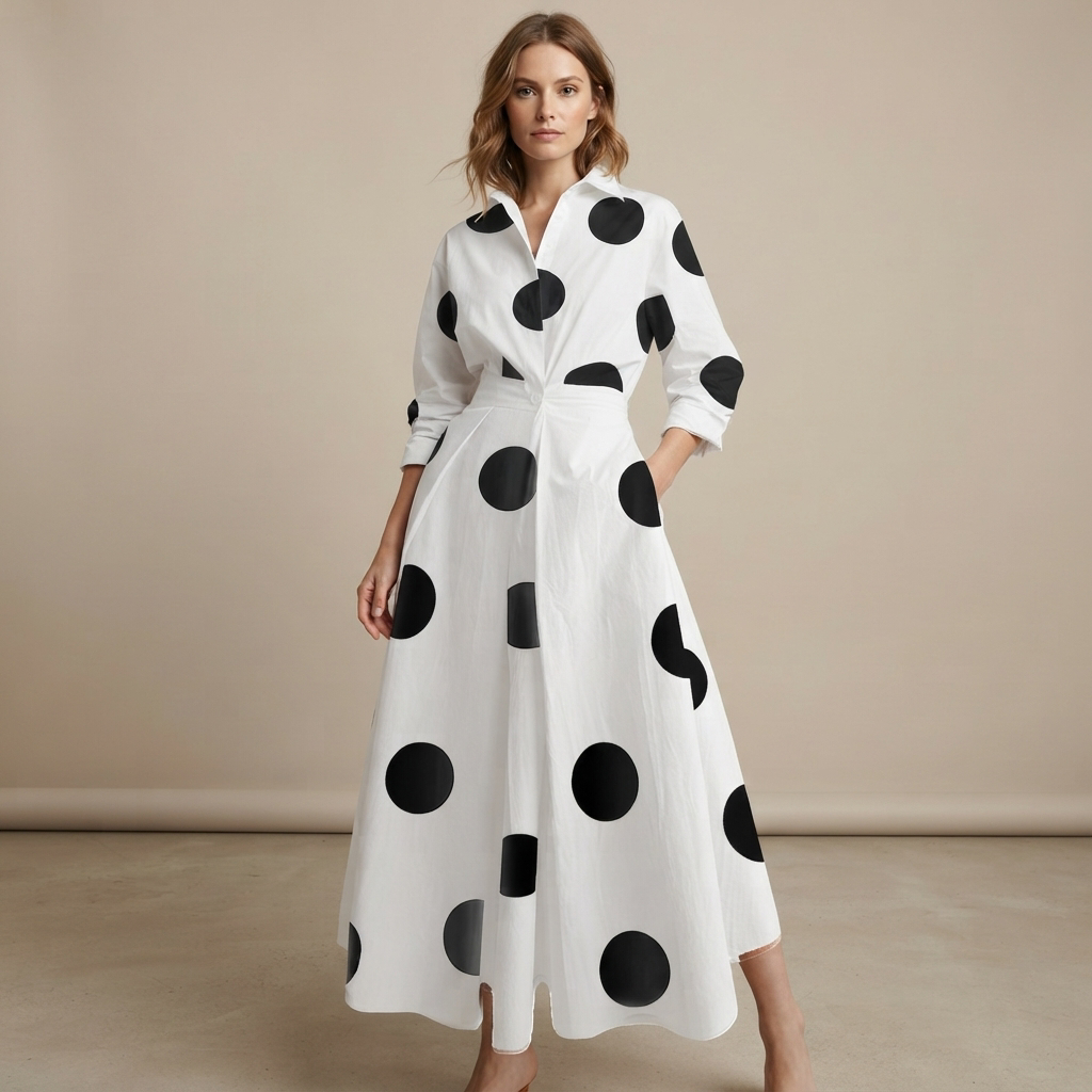 Laverne - Vestido Midi Elegante de Corte Suelto