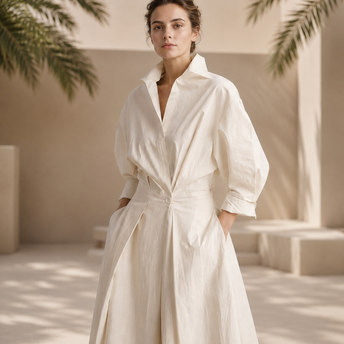 Laverne - Vestido Midi Elegante de Corte Suelto