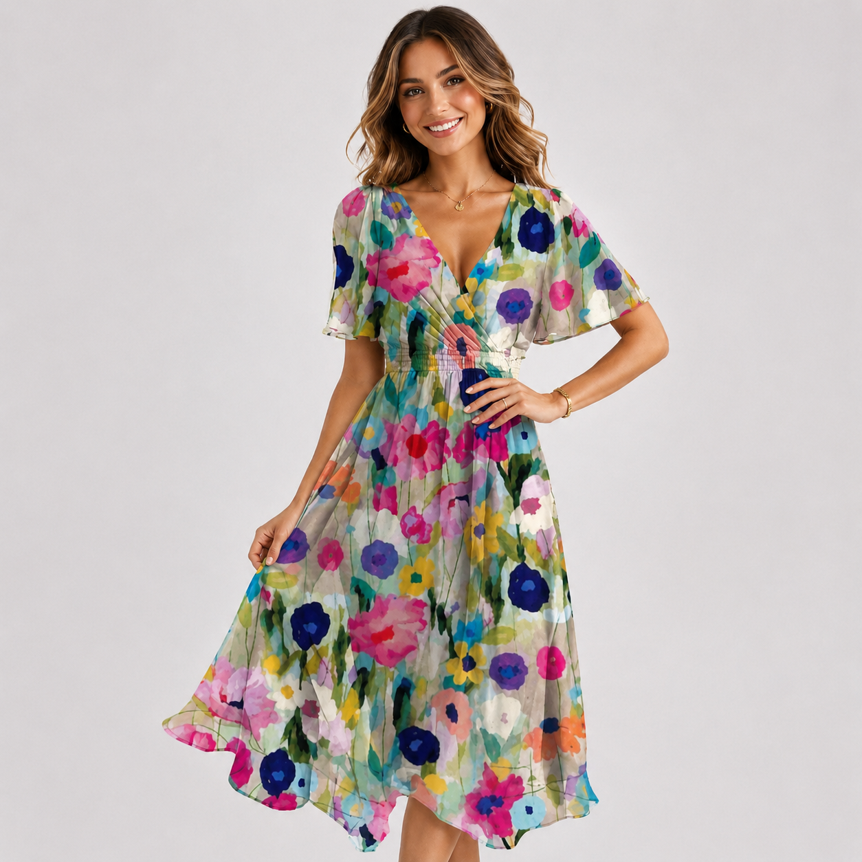 Elsinya - Vestido Midi Estiloso y Fluido