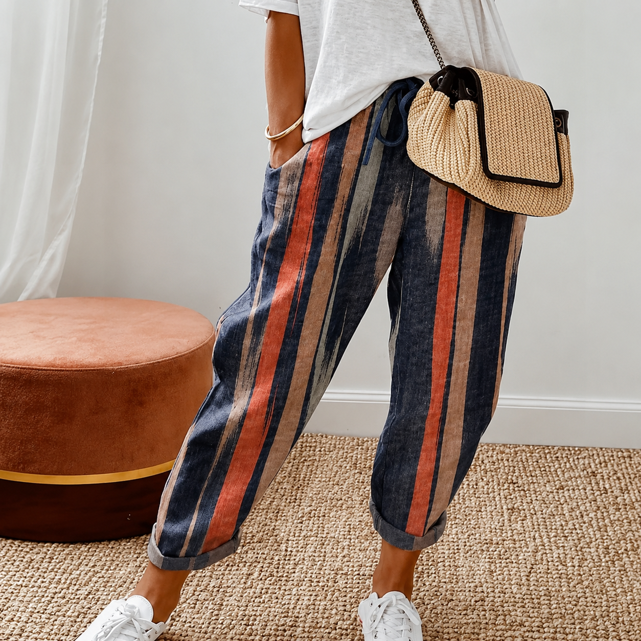 Chelease - Pantalones Casuales con Cordón