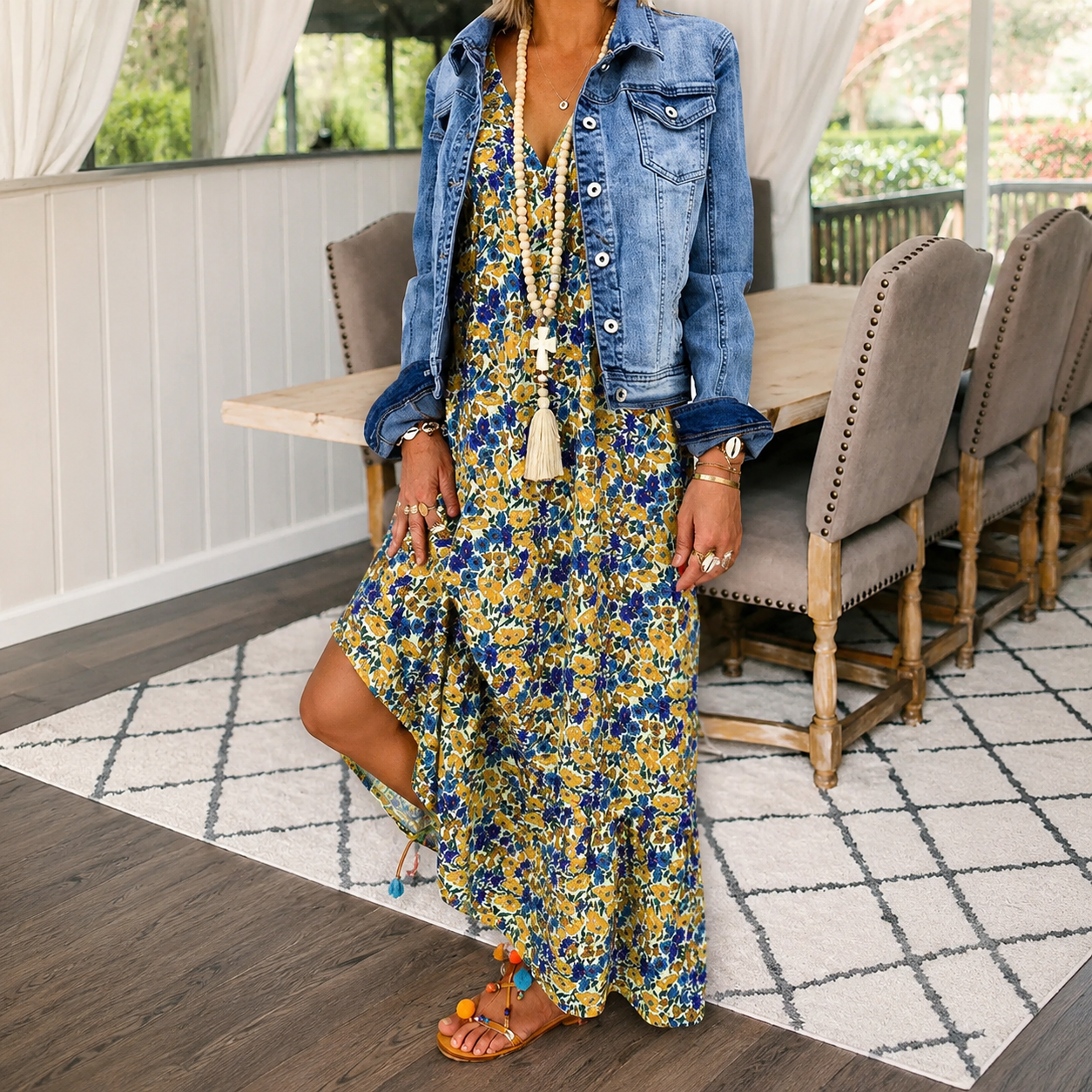 Shalisha - Vestido Bohemio Elegante con Cuello en V