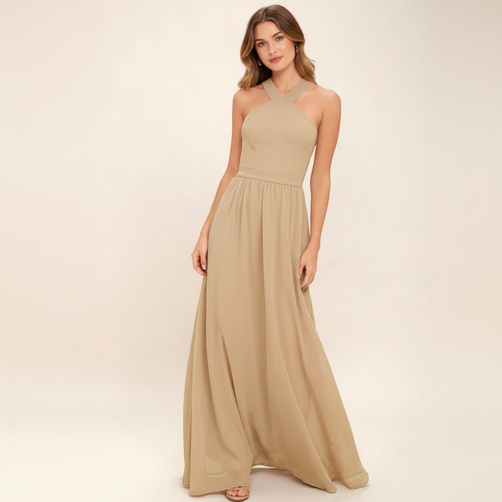 Suzanne - Vestido Maxi Estiloso con Cuello Cruzado