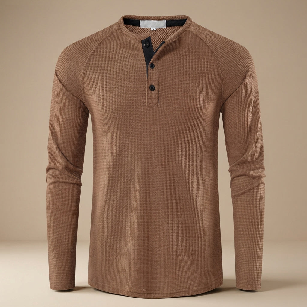 Teifion - Camisa Henley Clásica de Waffle