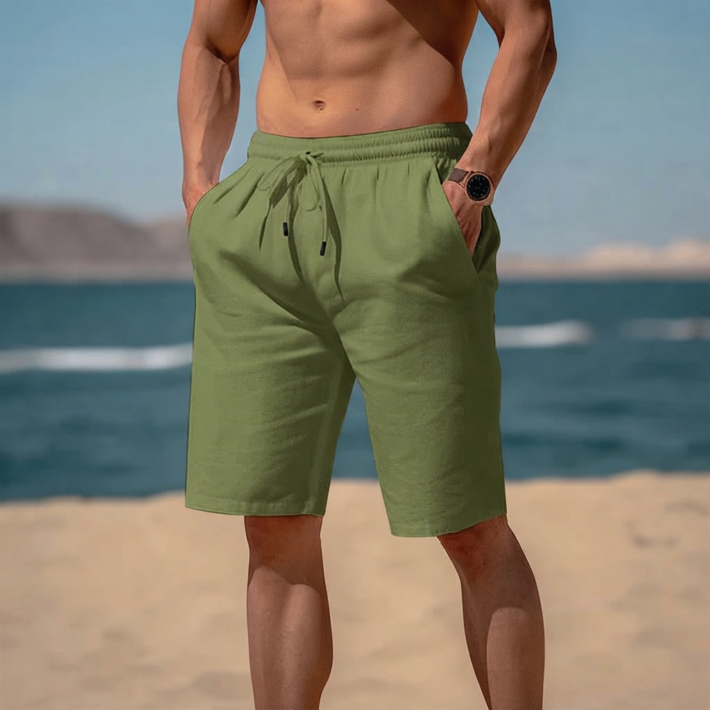 Junziem - Pantalones Cortos Casuales con Cordón