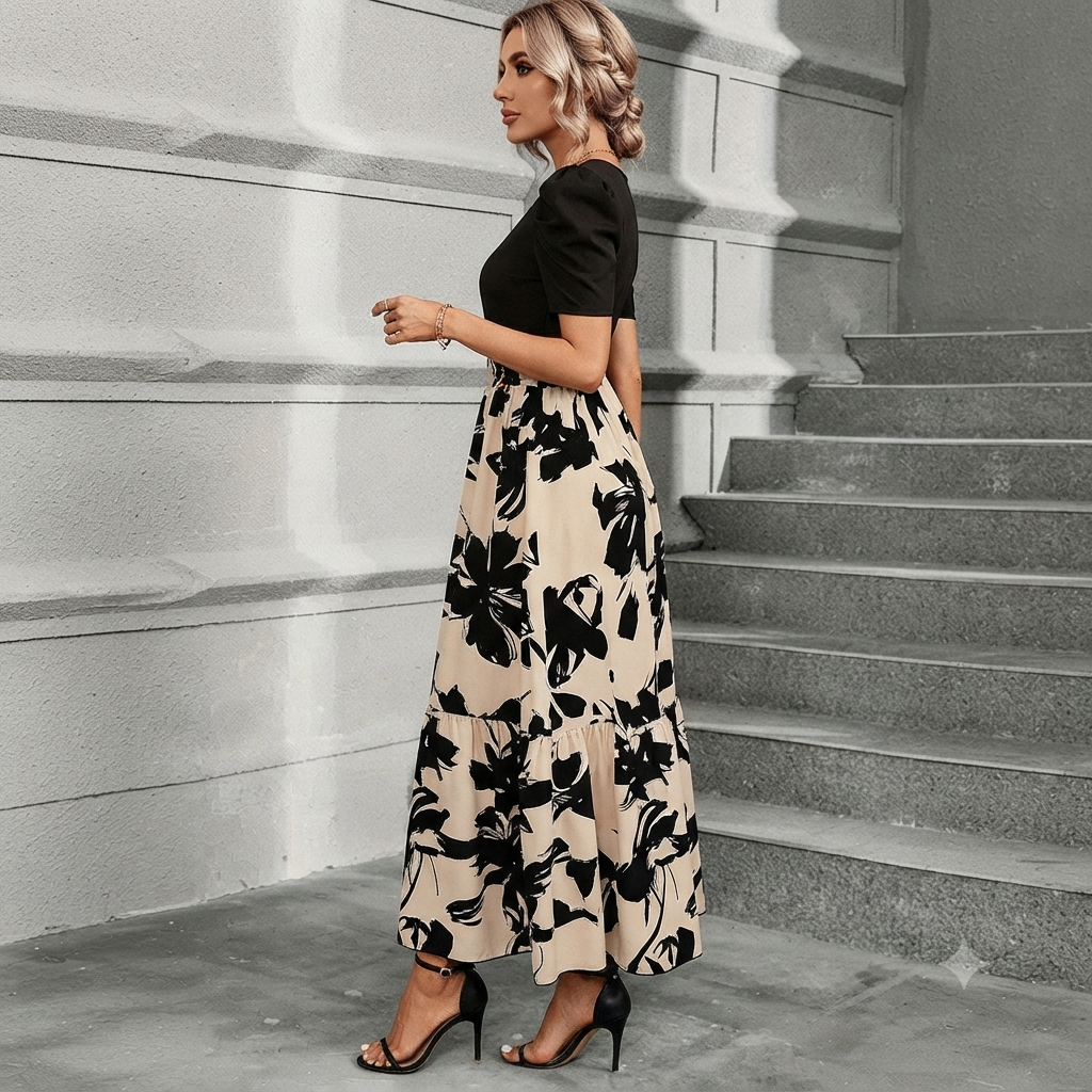 Astrid - Vestido Falda Floral Estiloso