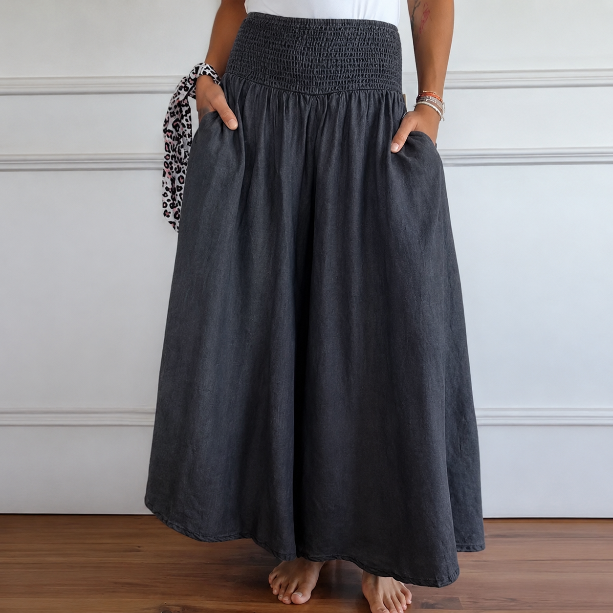 Laurine - Pantalones Casuales de Cintura Alta
