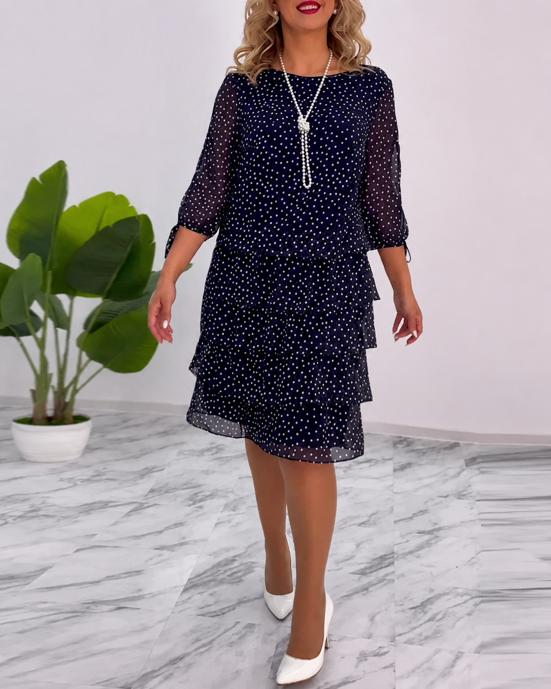Bezia - Vestido Midi Estiloso en Capas