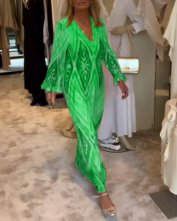 Glynnis - Vestido Maxi de Manga Larga Elegante