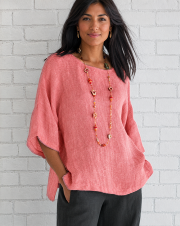Natalina - Blusa con Cuello Redondo Elegante