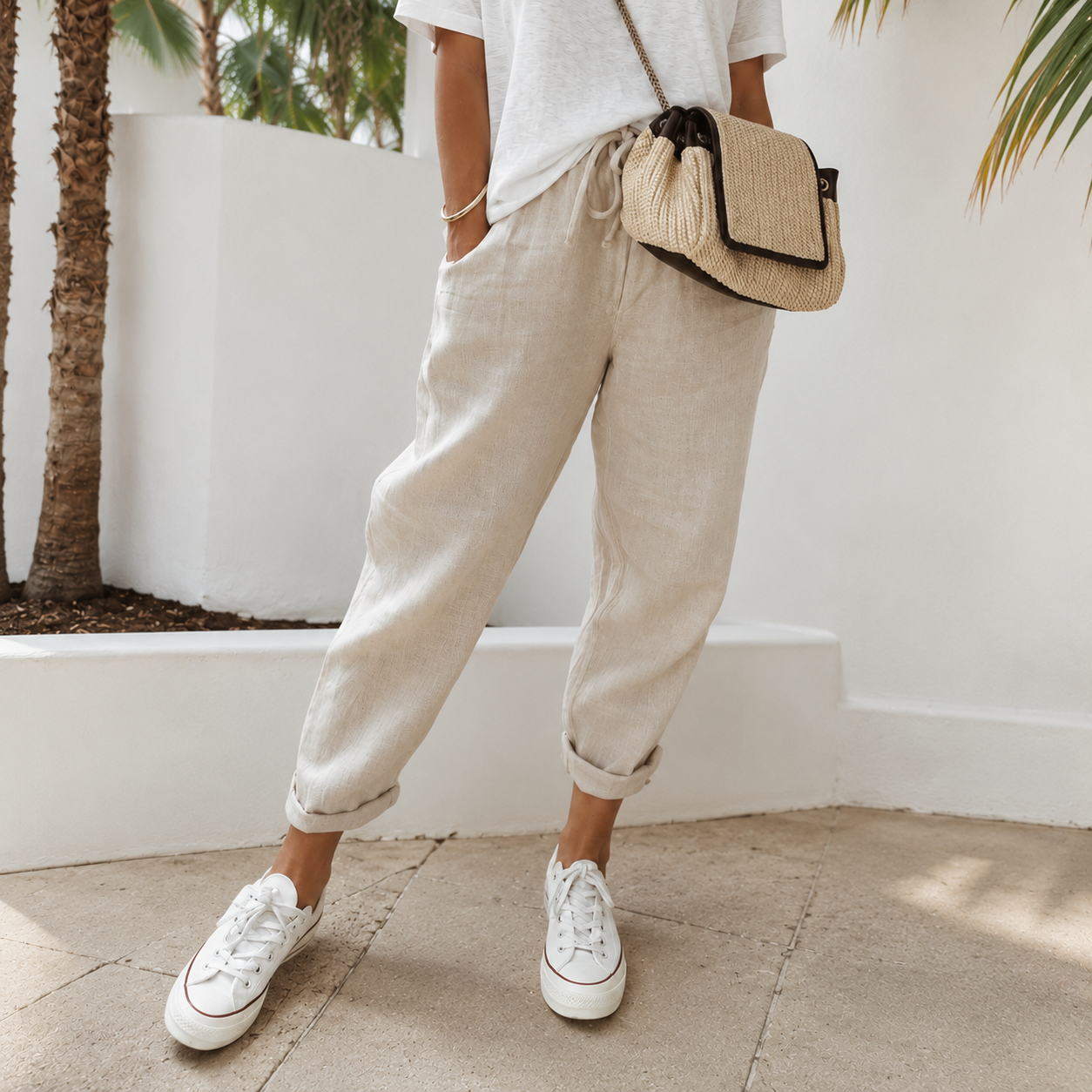 Elwyn - Pantalones Transpirables con Cintura Elástica