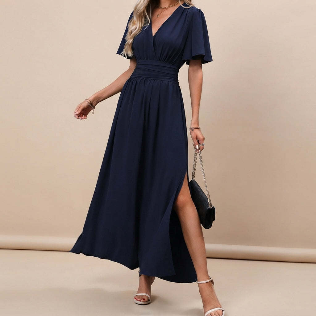 Leyli - Vestido Midi Elegante con Abertura