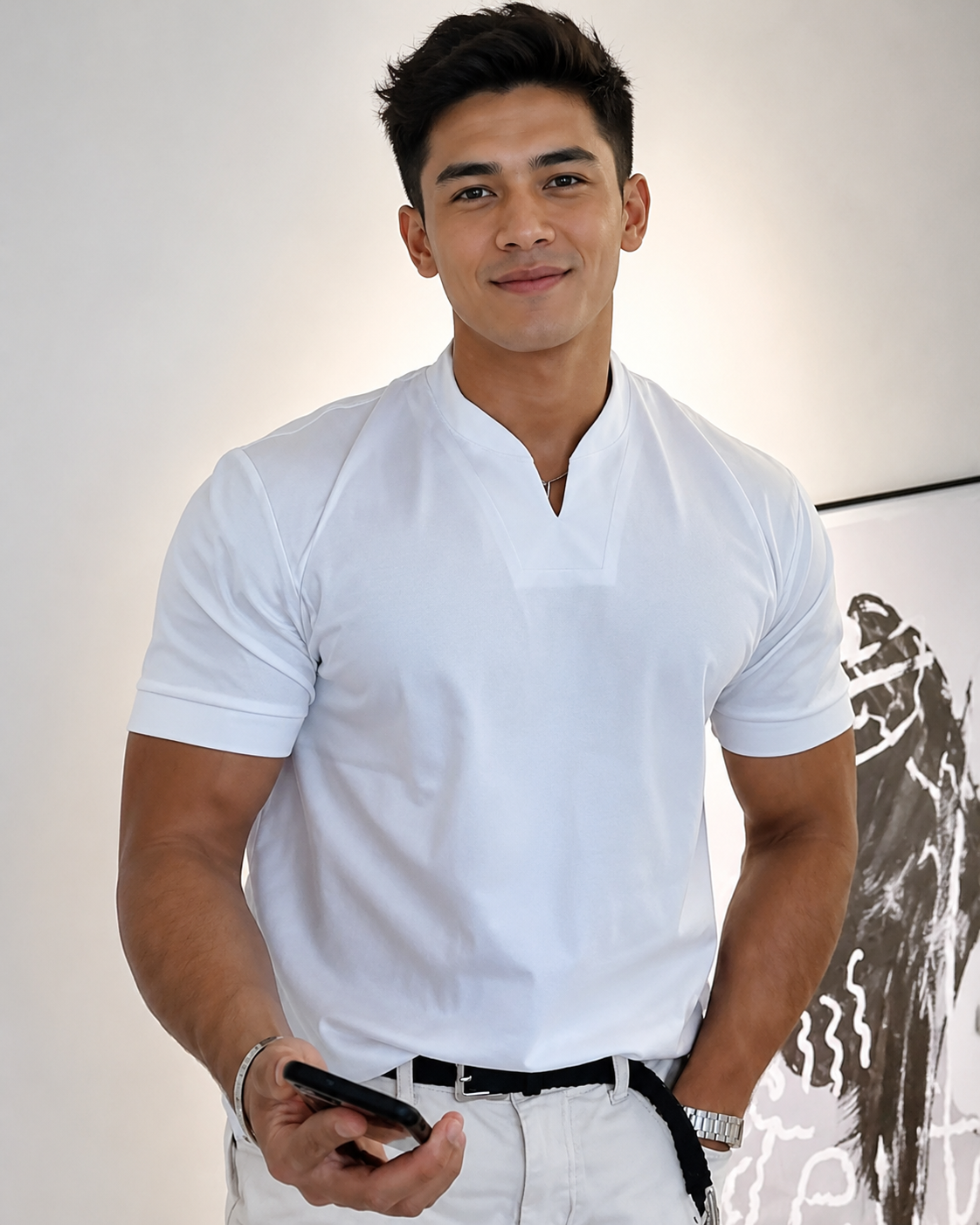 Cédric - Camiseta Casual con Cuello en V