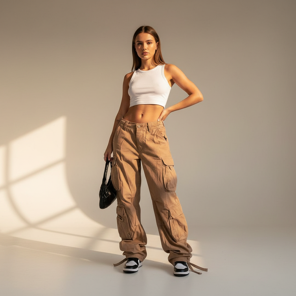 Kamley - Pantalones Cargo de Corte Suelto y Estiloso