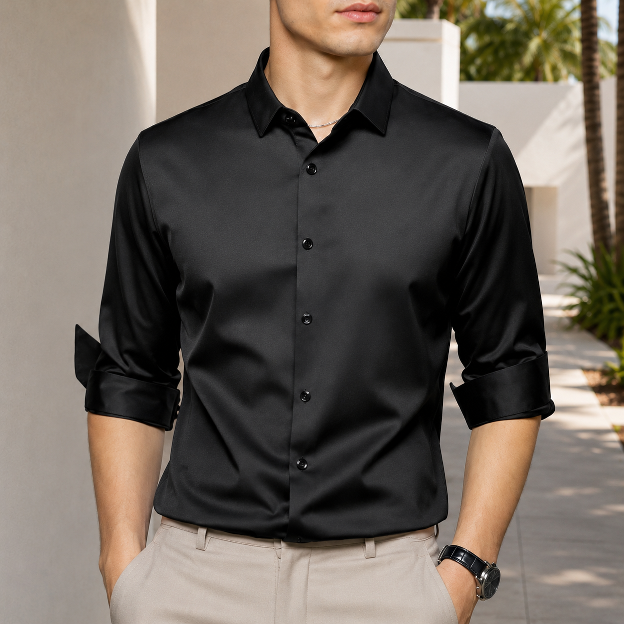 Esmaeel - Polo Casual Libre de Arrugas