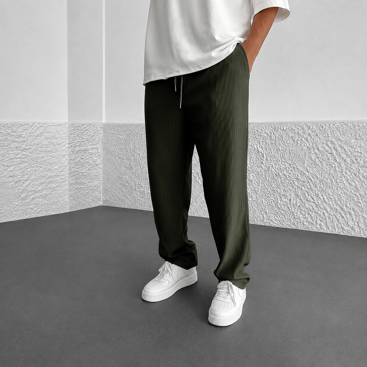 Zeke - Pantalones Sueltos con Cordón Casual