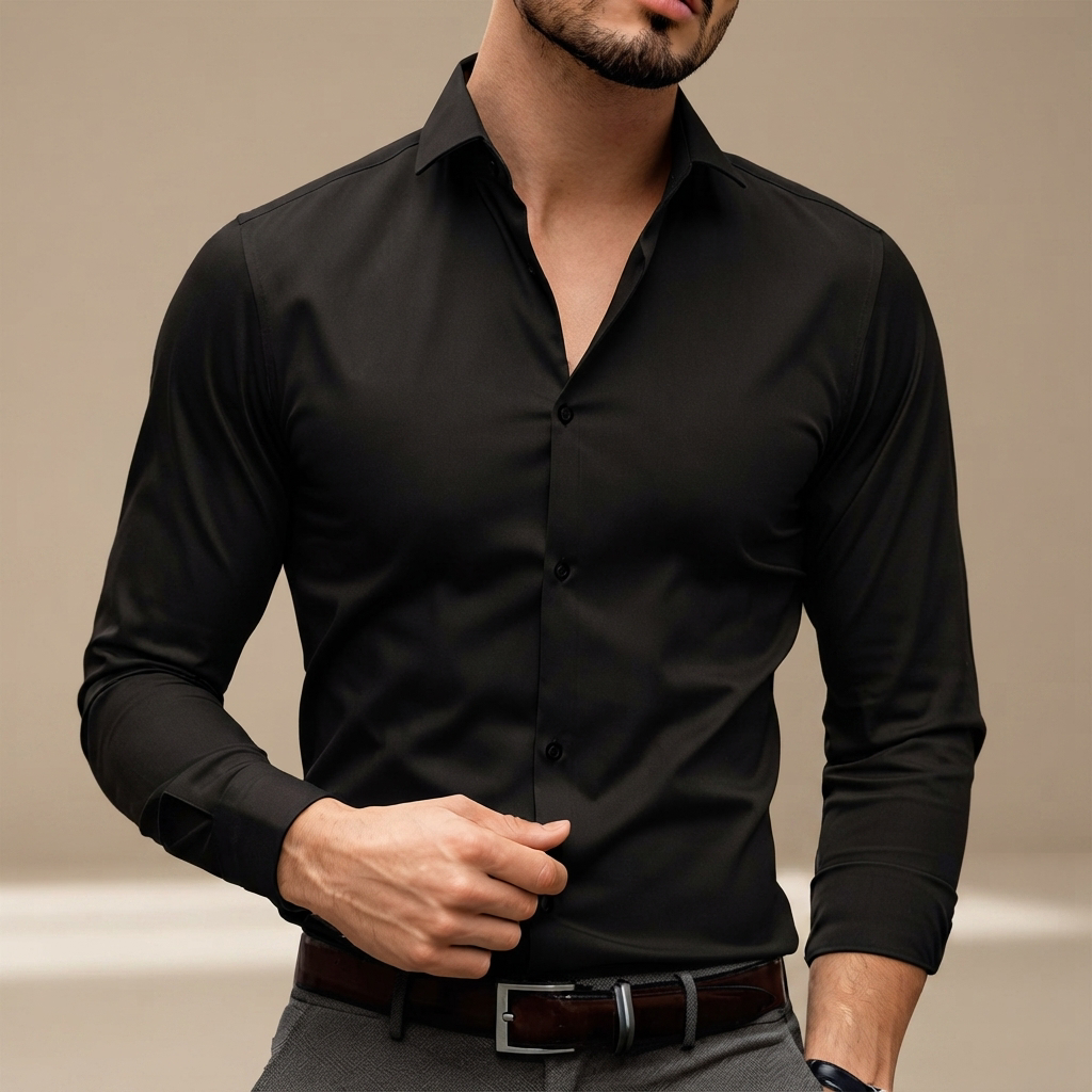 Percy - Camisa Polo de Manga Larga Casual