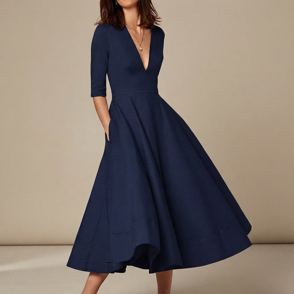 Debbie - Vestido Elegante con Cuello en V