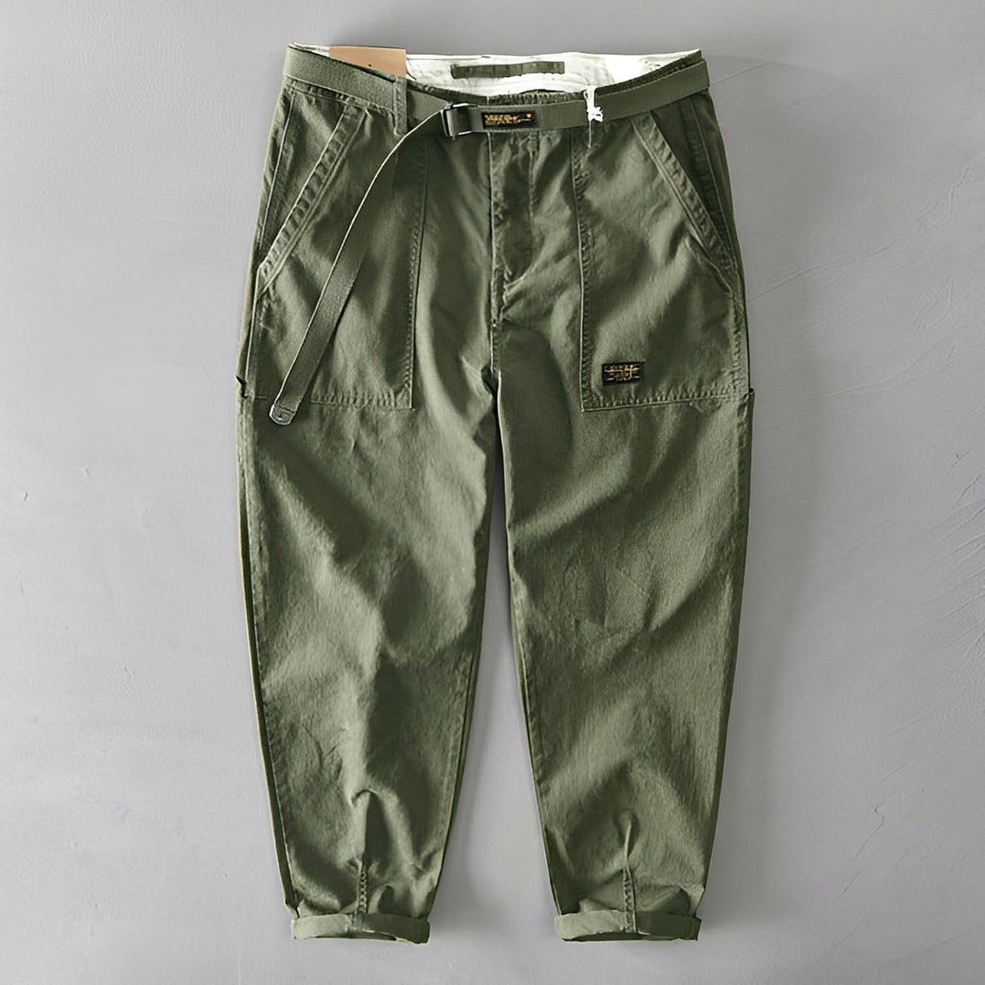 Jeoffrey - Pantalones Casuales con Cinturón y Corte Suelto