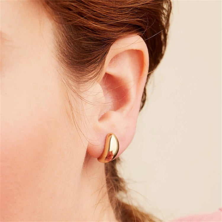 Celeste - Pendientes de gotas de oro