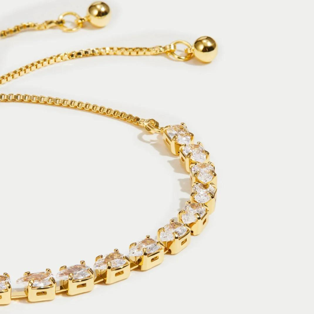 Pulsera de Cristal Dorado - Pulsera de cristal ajustable