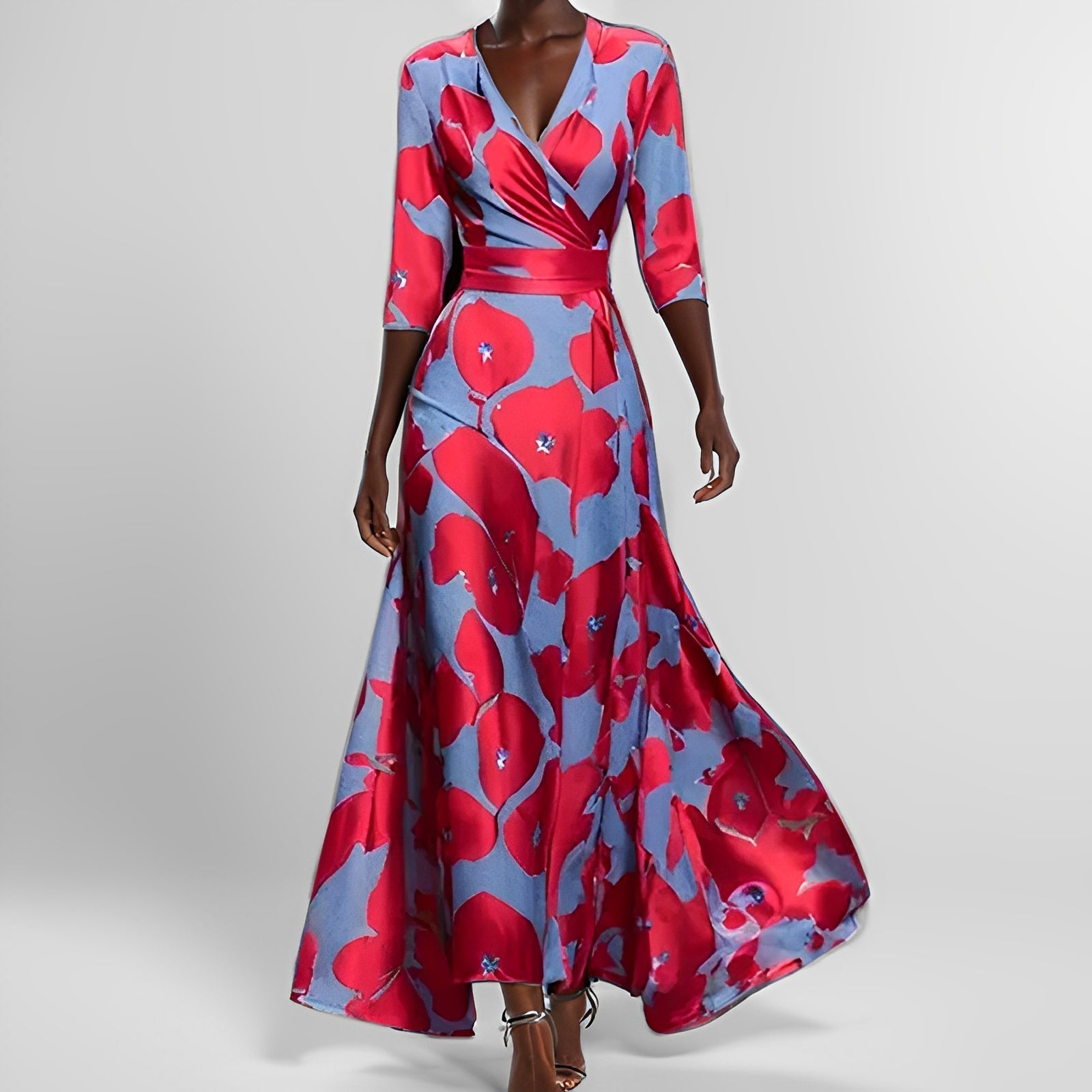 Delores - Vestido maxi con estampado floral y mangas largas