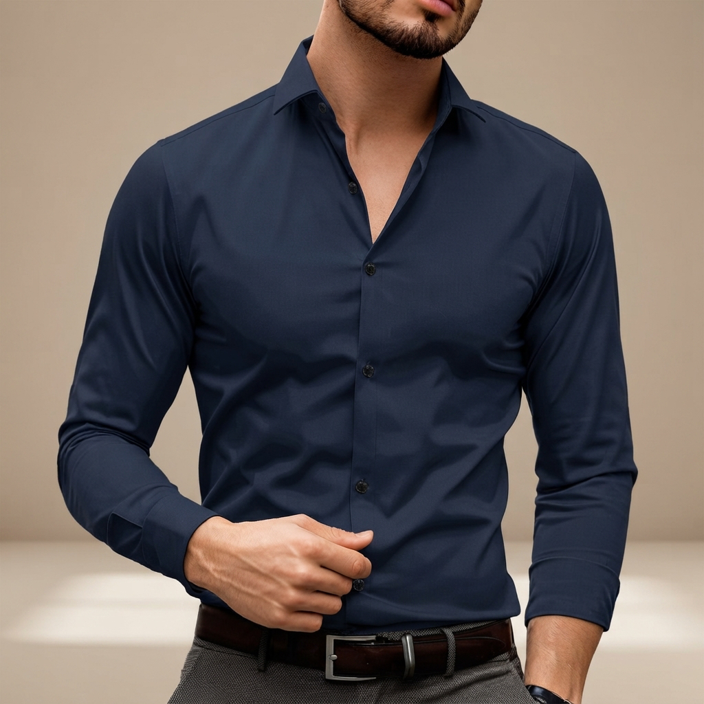 Percy - Camisa Polo de Manga Larga Casual