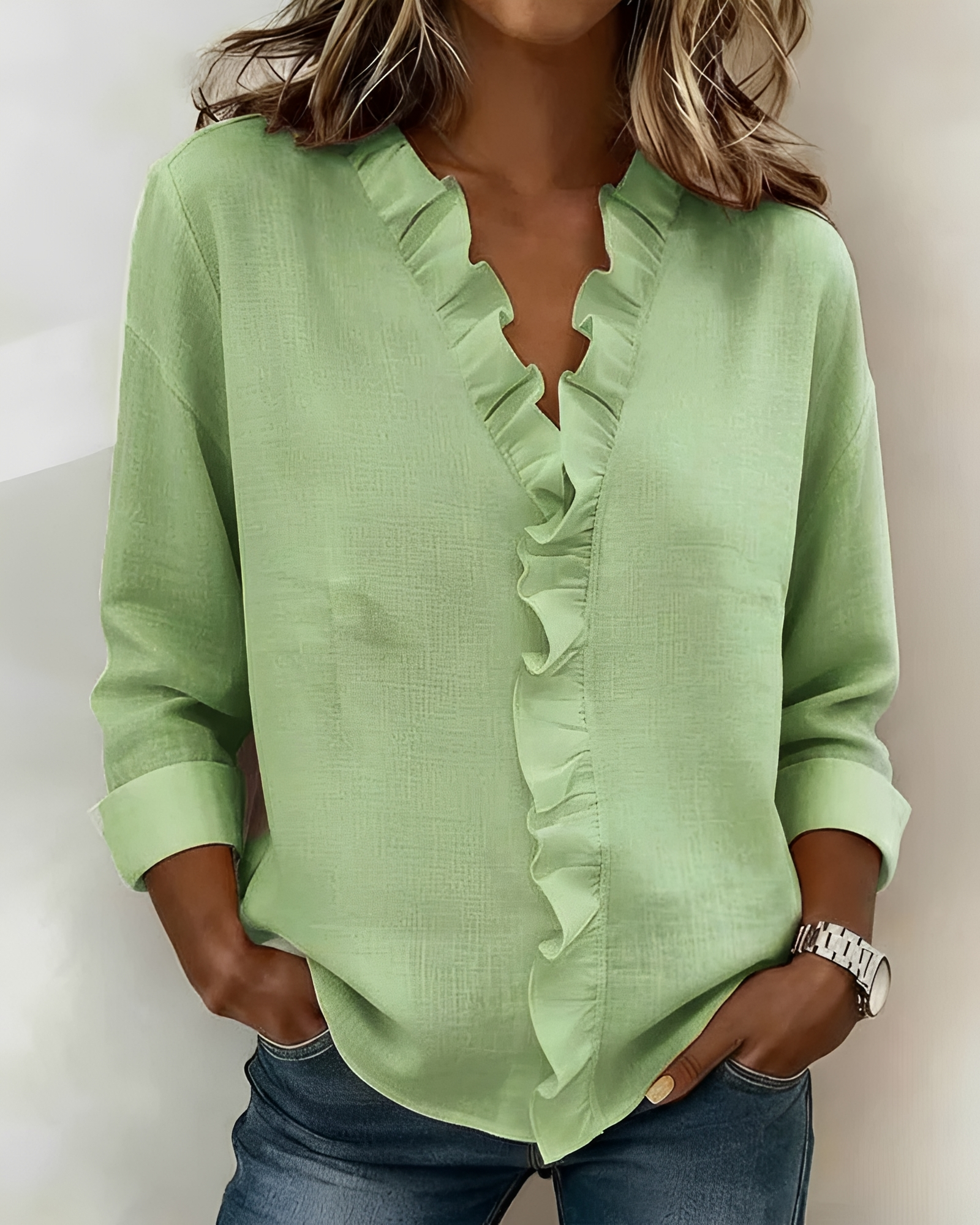 Marjorie - Blusa Elegante de Manga Larga