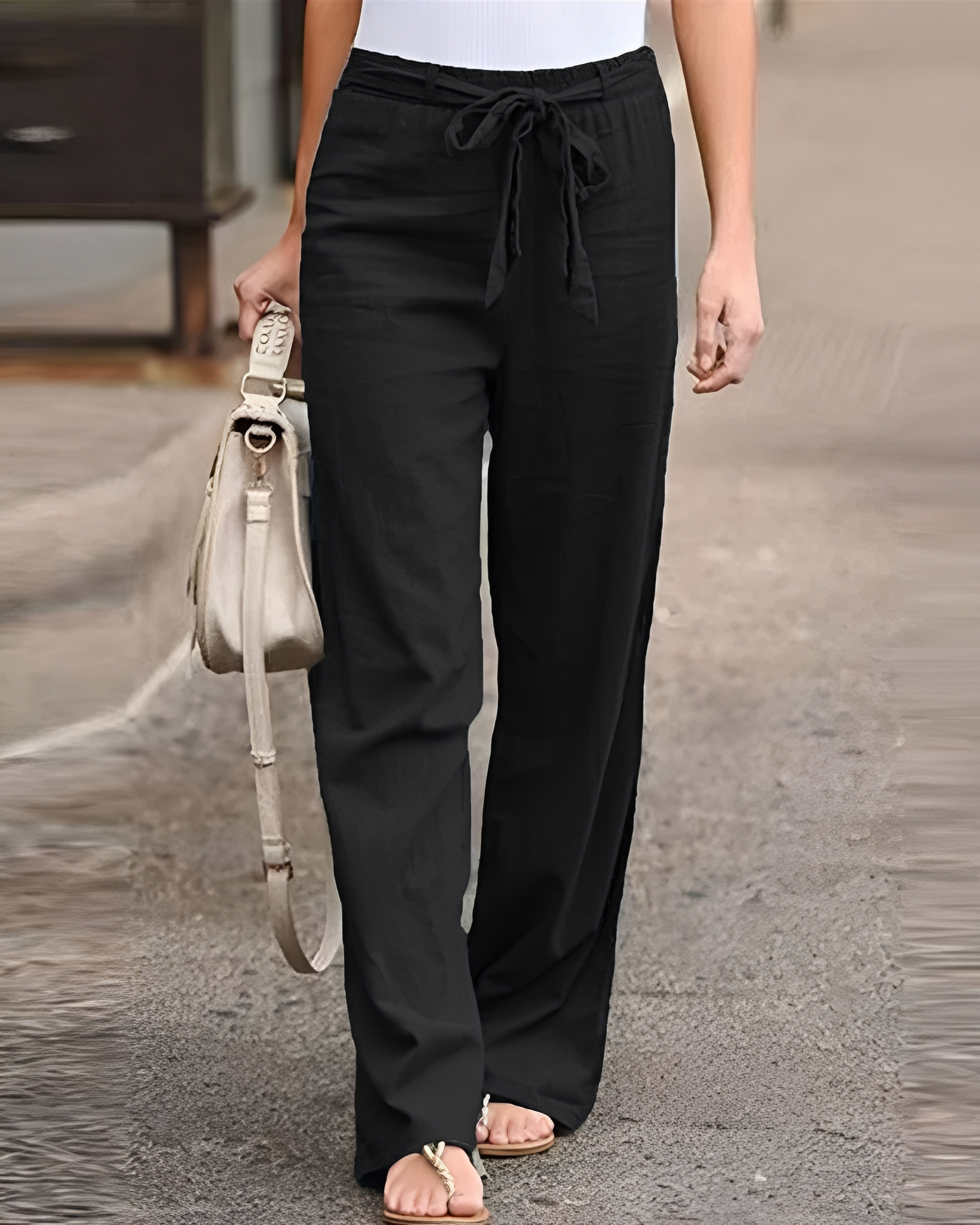Saniyah - Pantalones con Cintura Elástica y Cordón