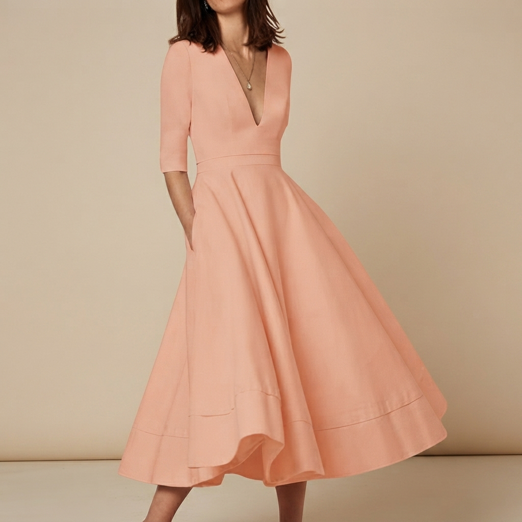 Debbie - Vestido Elegante con Cuello en V