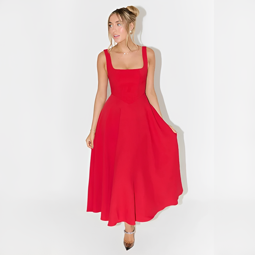 Yarabelle - Vestido Midi Elegante con Tirantes