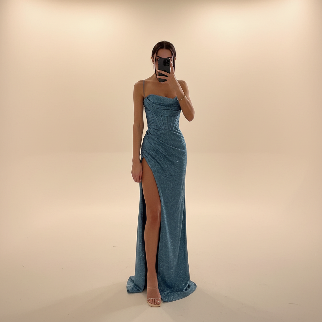 Monique - Vestido Maxi con Abertura a la Moda