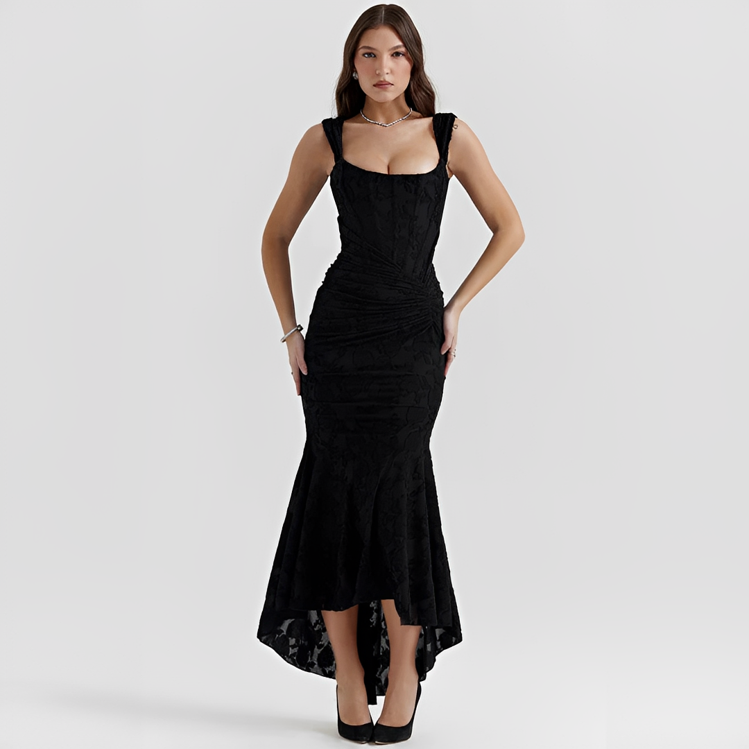 Cynthia - Vestido Elegante con Cintura Envuelta Midi