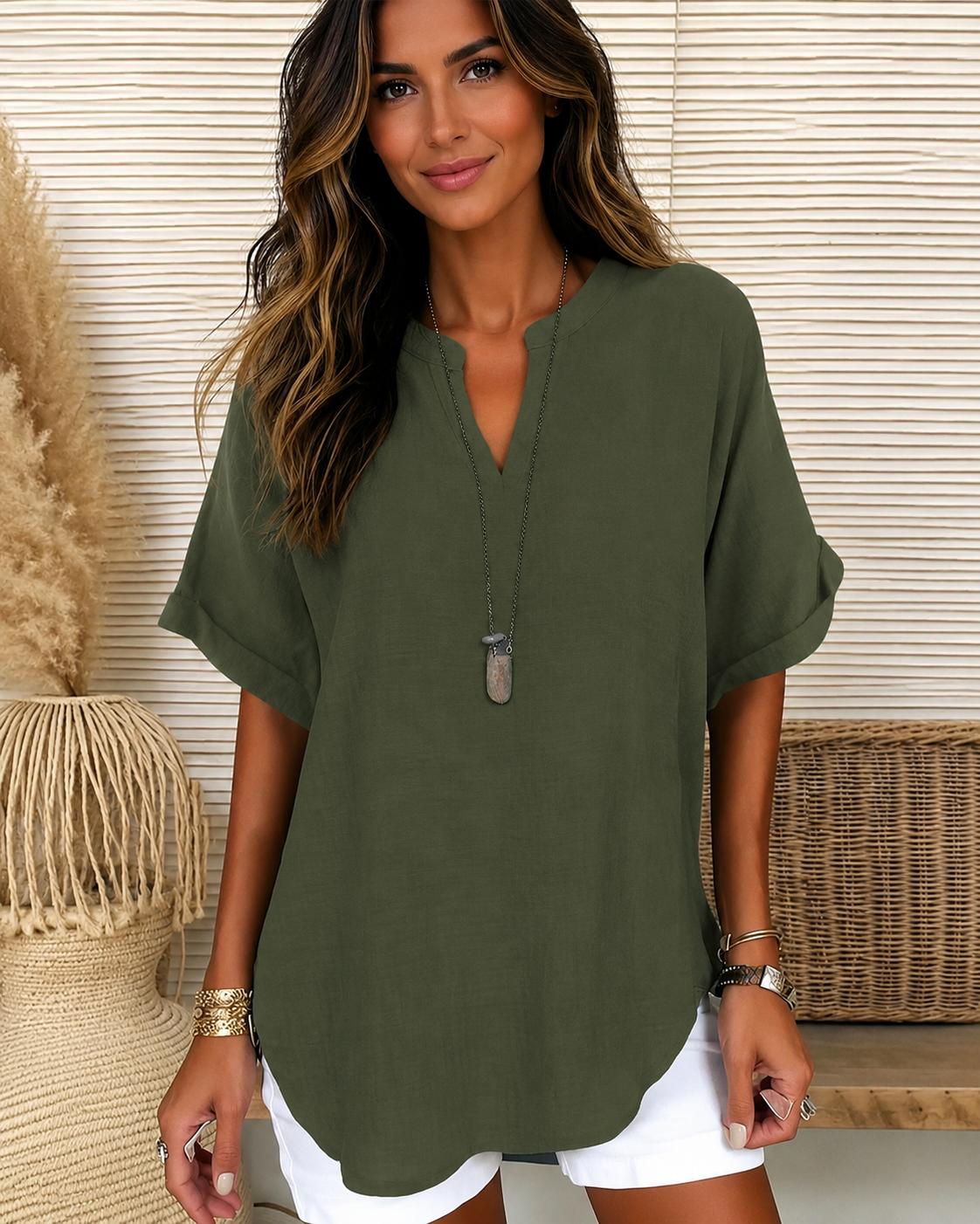 Taylor - Blusa Suelta con Cuello en V