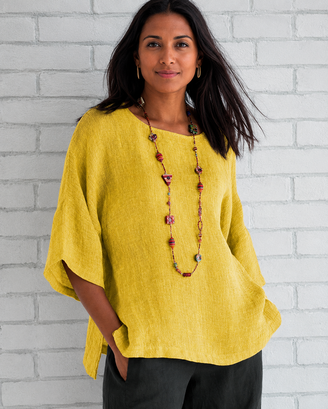 Natalina - Blusa con Cuello Redondo Elegante