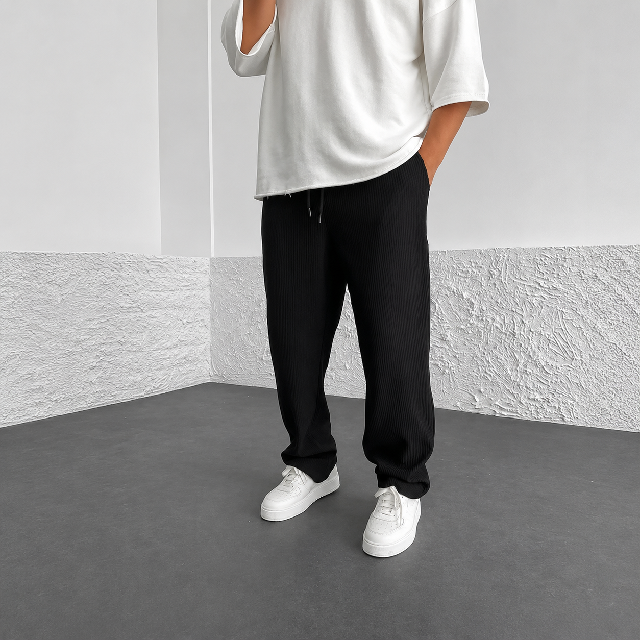 Zeke - Pantalones Sueltos con Cordón Casual
