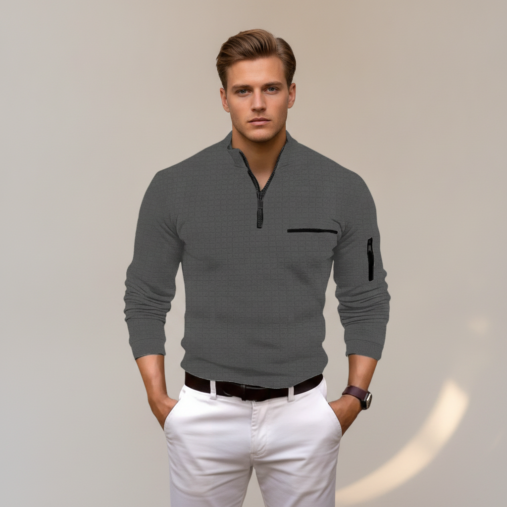 Andrey - Camisa con Media Cremallera Estilosa