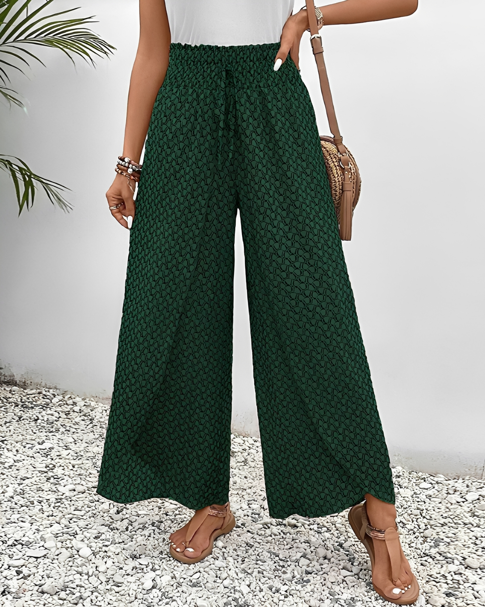 Stéphane - Pantalones Casuales Sueltos de Pierna Ancha