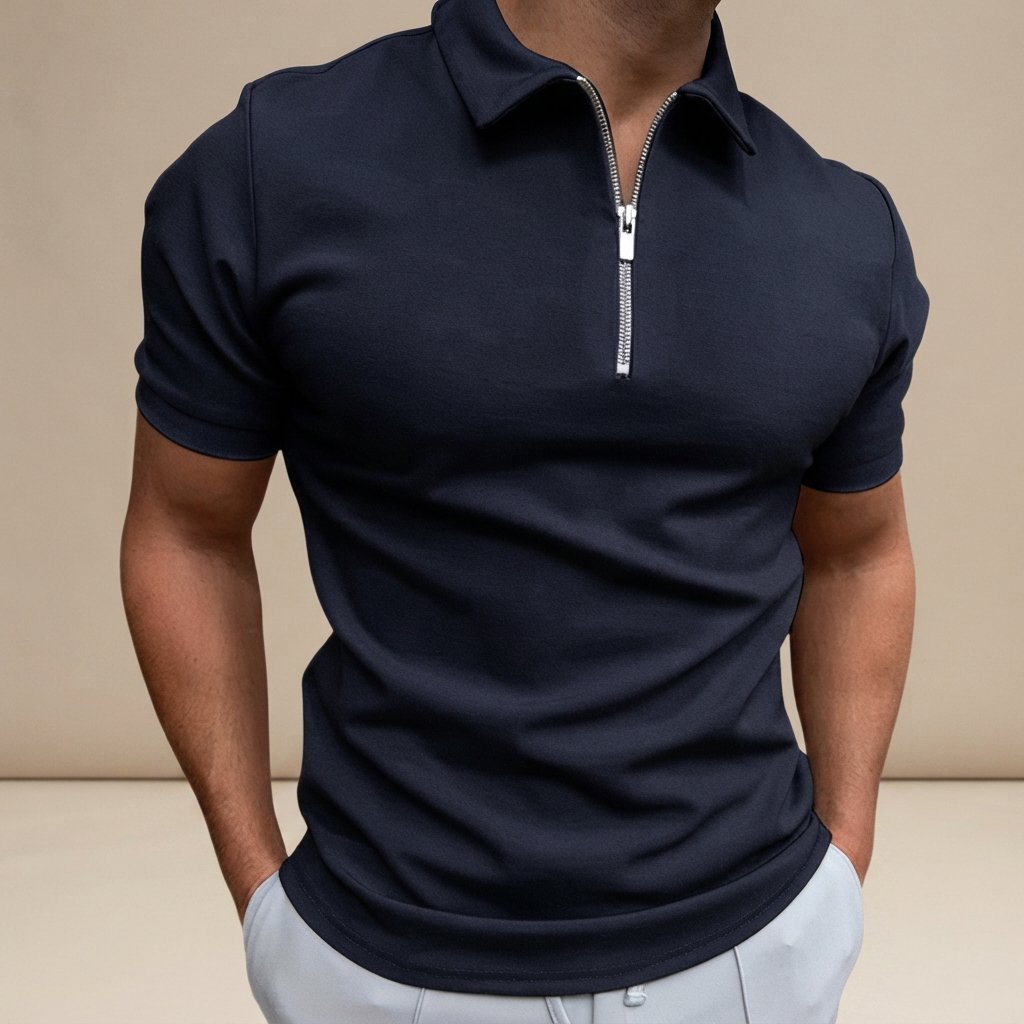 Kesean - Polo Casual con Media Cremallera