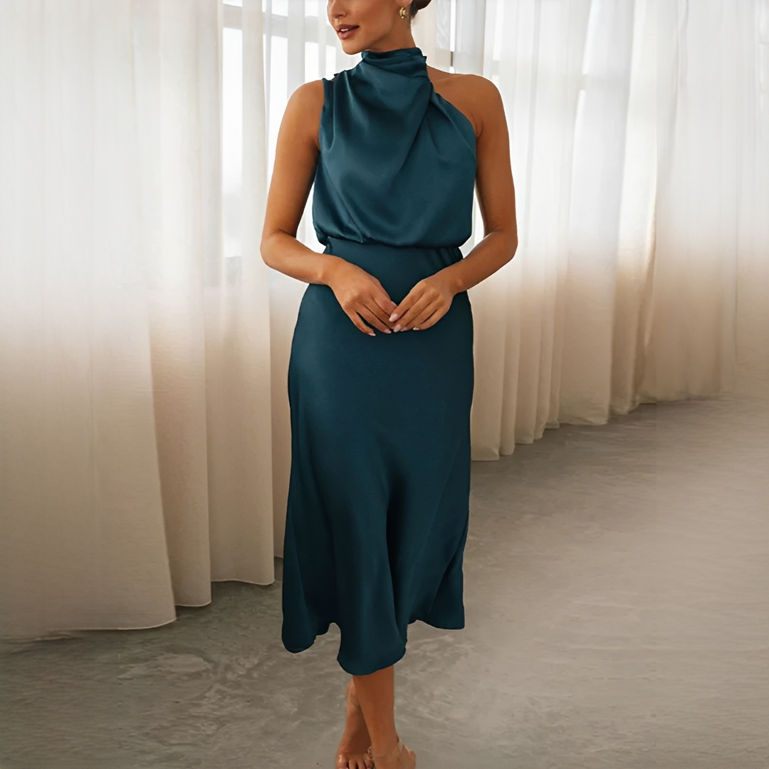 Juliana - Vestido de Moda sin Mangas con Cuello Halter