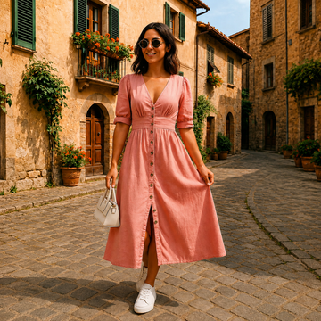 Marsha - Vestido Elegante con Botones